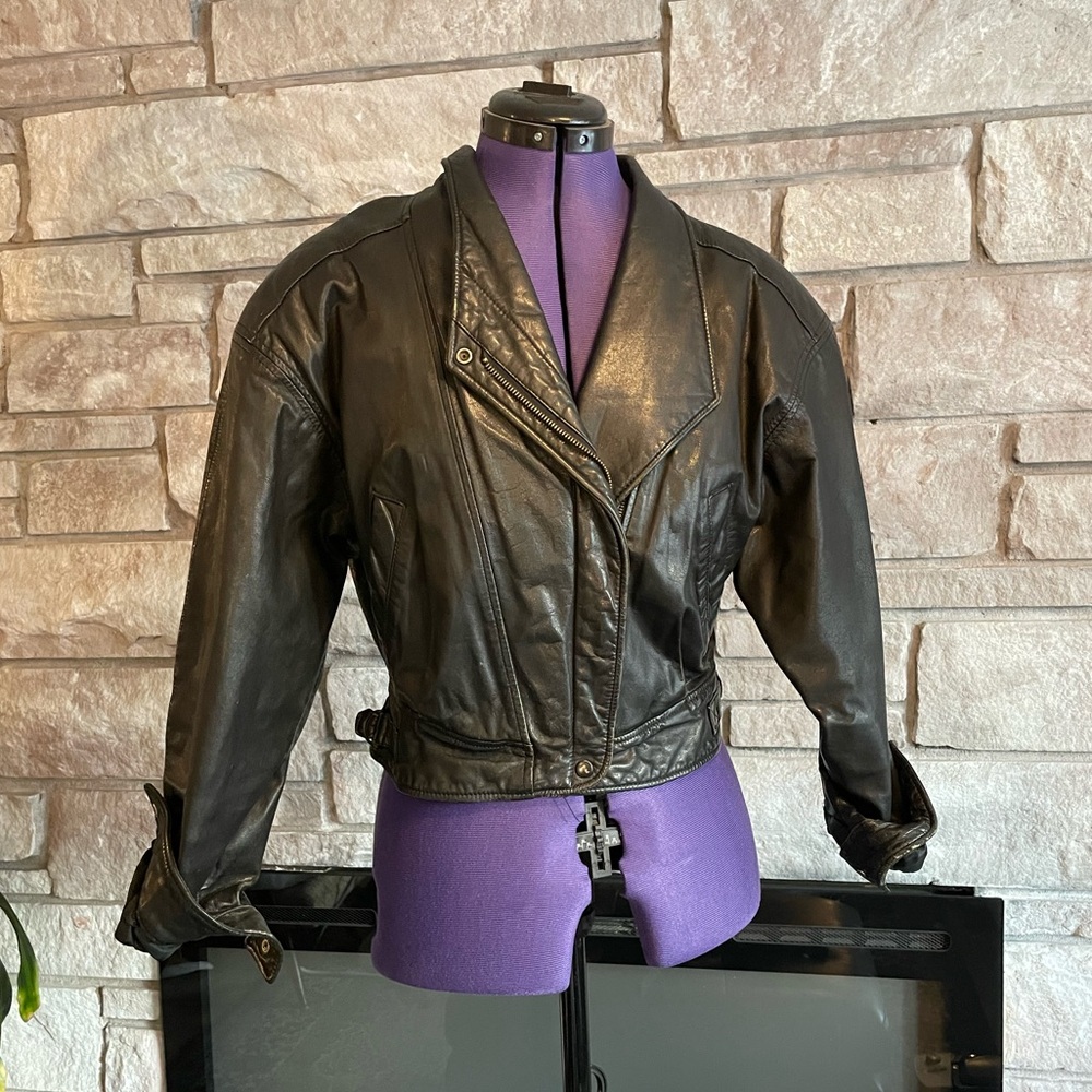 80s Vintage Leather Moto/Biker/Glam Jacket